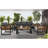 Large Size 4-Pieces Outdoor Furniture Sofa For 5 Person Conversation Set, Garden Sofa Set With Removable Cushion, Metal And Wood Frame Sofa Set, Thick Cushions, Acacia Wood Tabletop-1179526812