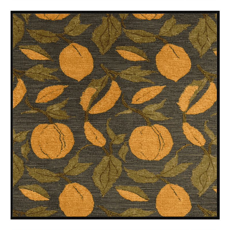 Washable Marula Fruits Area Rug, Square 7'