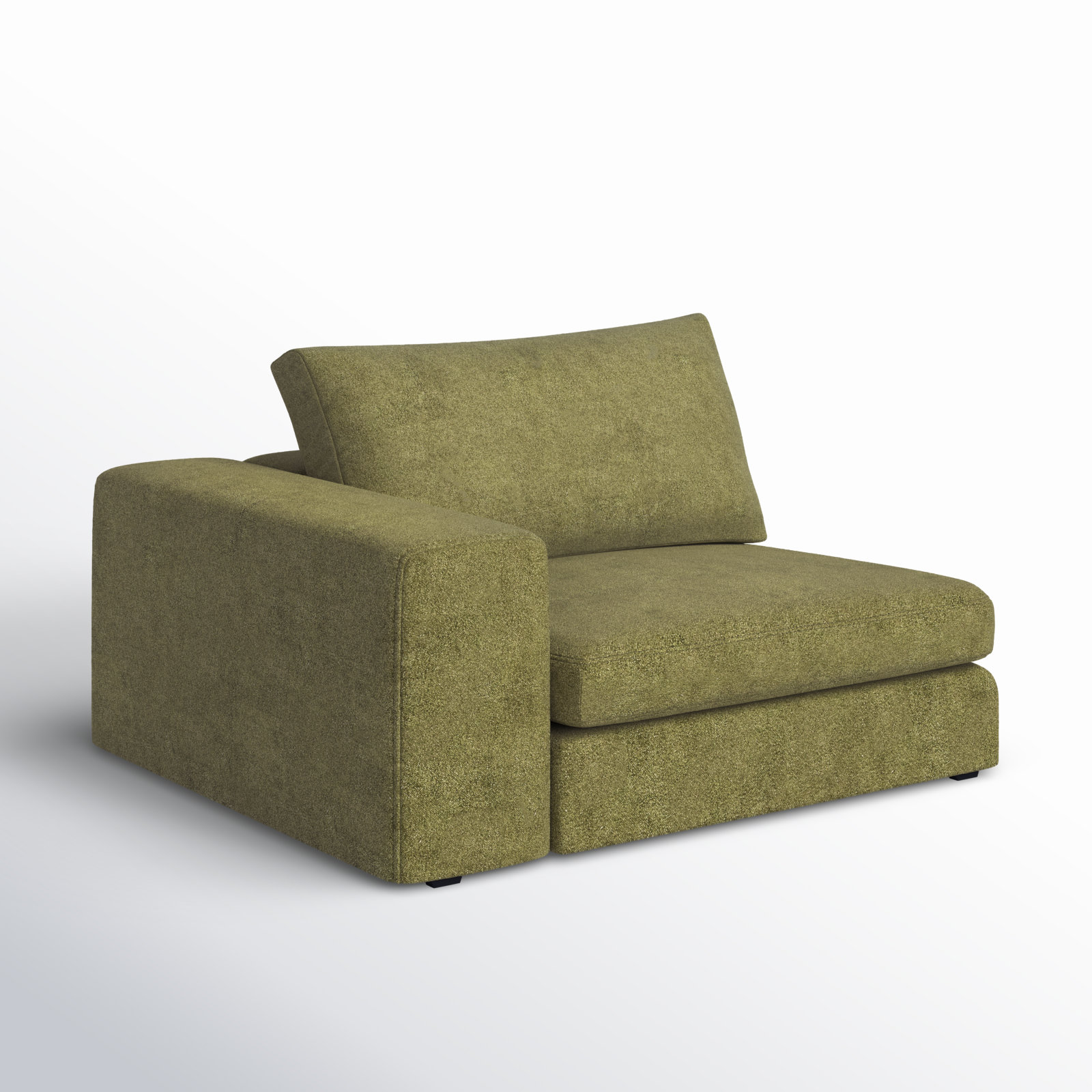 Ojai 50" Wide One Arm Chair, Green Chenille