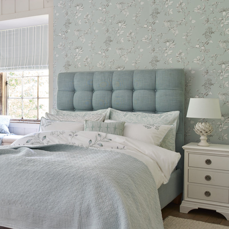Laura Ashley Elderwood Wallpaper Roll, Duck Egg