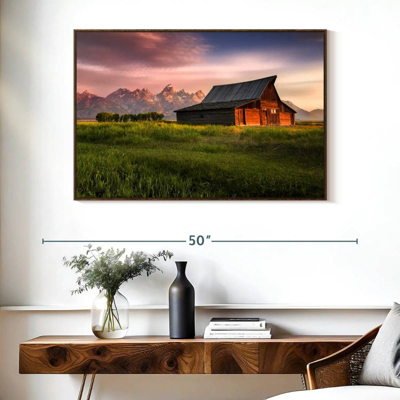 Thomas Moulton Barn, Cadre flottant en noyer, 40 po x 27 po