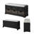 44" Wide Shoe Storage Bench with Cushion Entryway Bench Storage Bench with 3 Drawers and 3 Rattan Baskets-100649656
