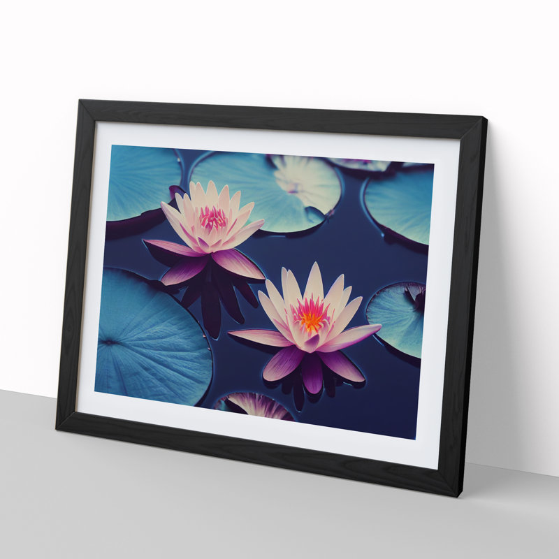 Captivating Water Lily Flowers - Single Picture Frame Print