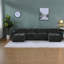 Canapé modulaire en velours pour salon moderne, en forme de U, noir