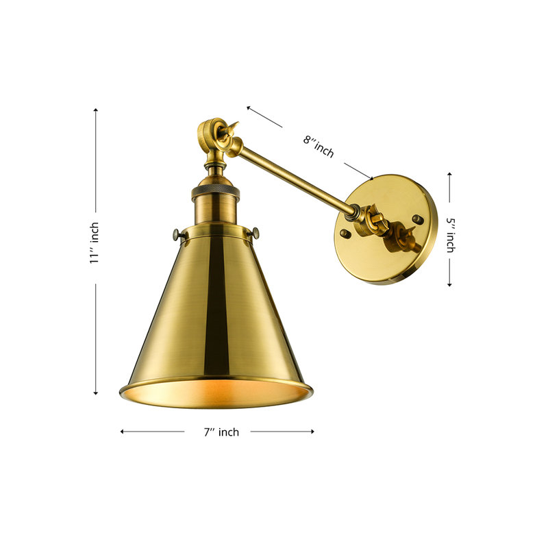 Lampe murale rétro en laiton antique