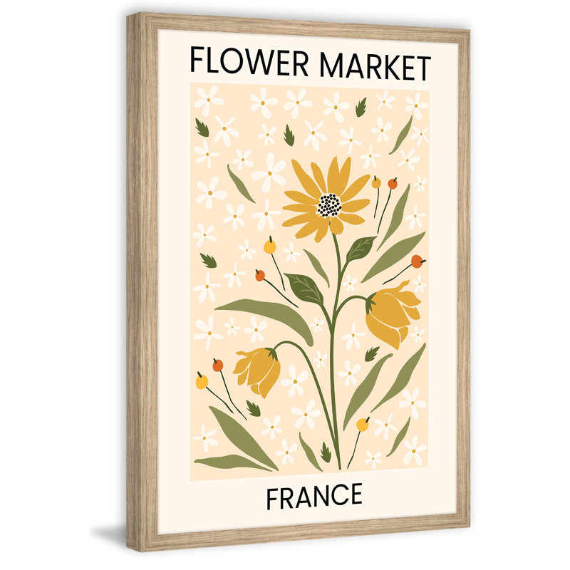 «Flower Market France» par Marmont Hill - reproduction de cadre photo, H 36 po x l 24 po x P 1,5 po