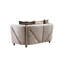 Causeuse rembourrée en tissu épais en velours beige-1107676913