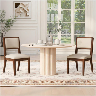 Set of 2 Compact Rubber Wood Dining Chairs with Ergonomic Design and Easy Maintenance, Perfect for Small Apartments and Cafes