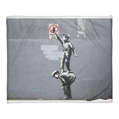 Banksy Sewn Throw Blanket