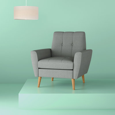 Bridgette 32" Wide Tufted Polyester Armchair by George Oliver