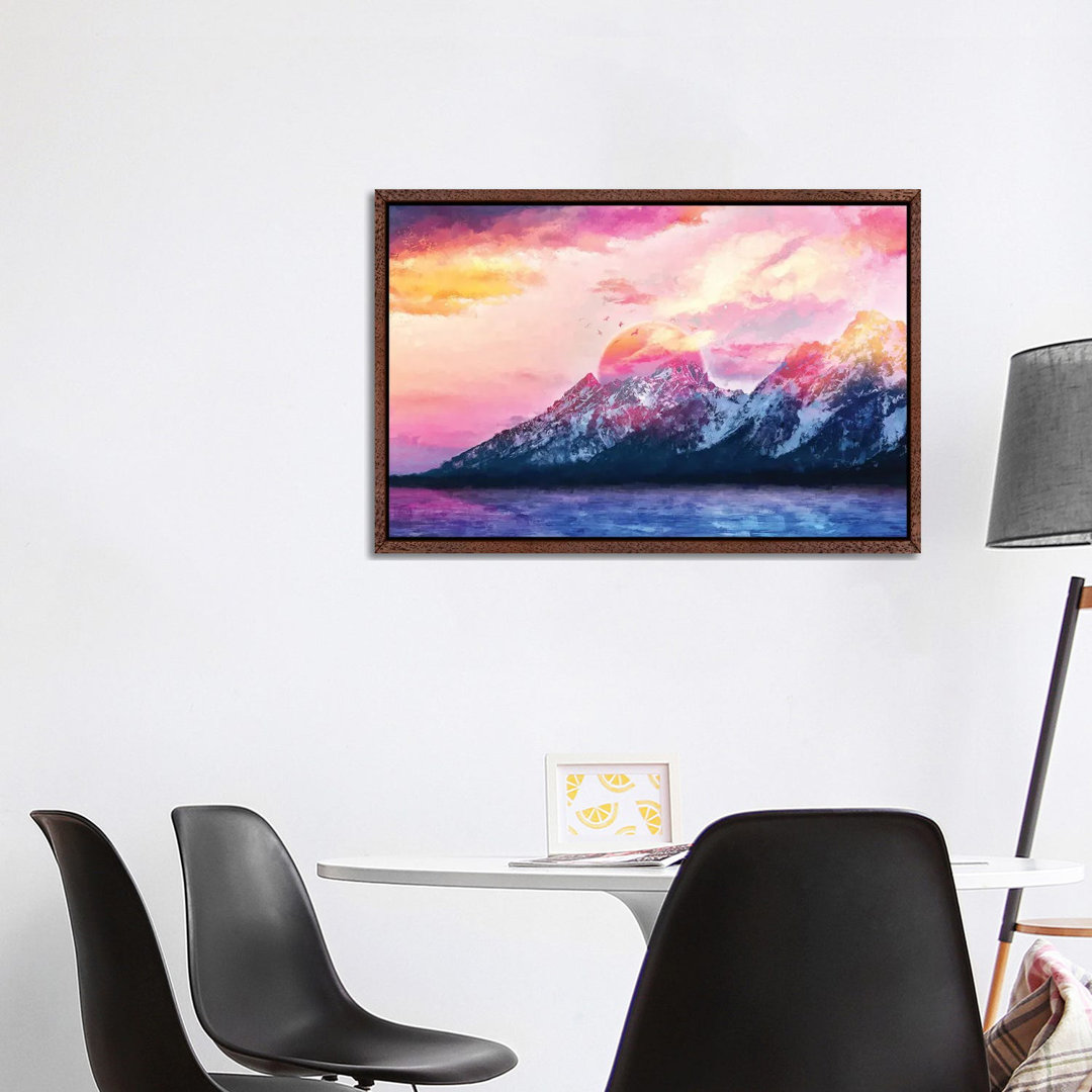 Digital Art VII - Dreamy Wyoming Mountains von ARTenyo - Galerie-Giclée auf Leinwand