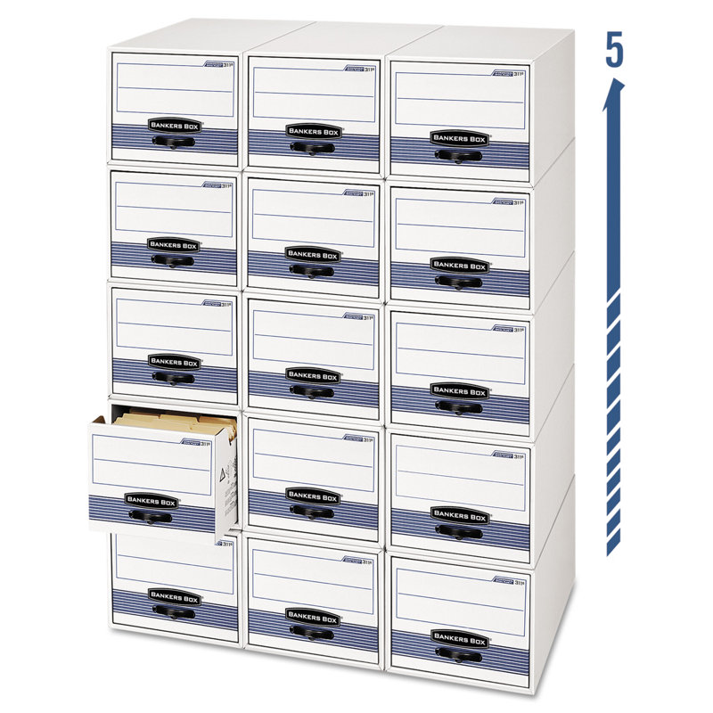 White and Blue Corrugated Paper Stackable Drawer Cabinet