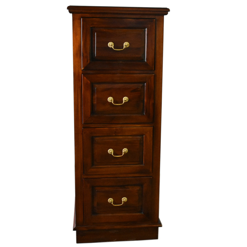 Nijaz 4 Drawer File Cabinet, Brun foncé