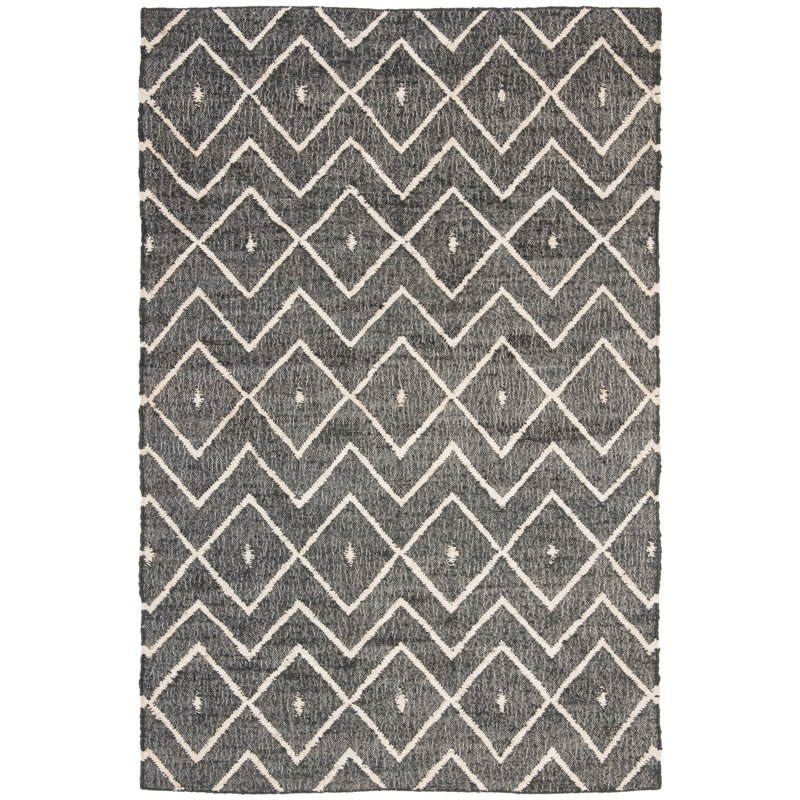 Furman Kilim Geometric Hand-Loomed Natural/Charcoal Area Rug, Rectangle 4' x 6'