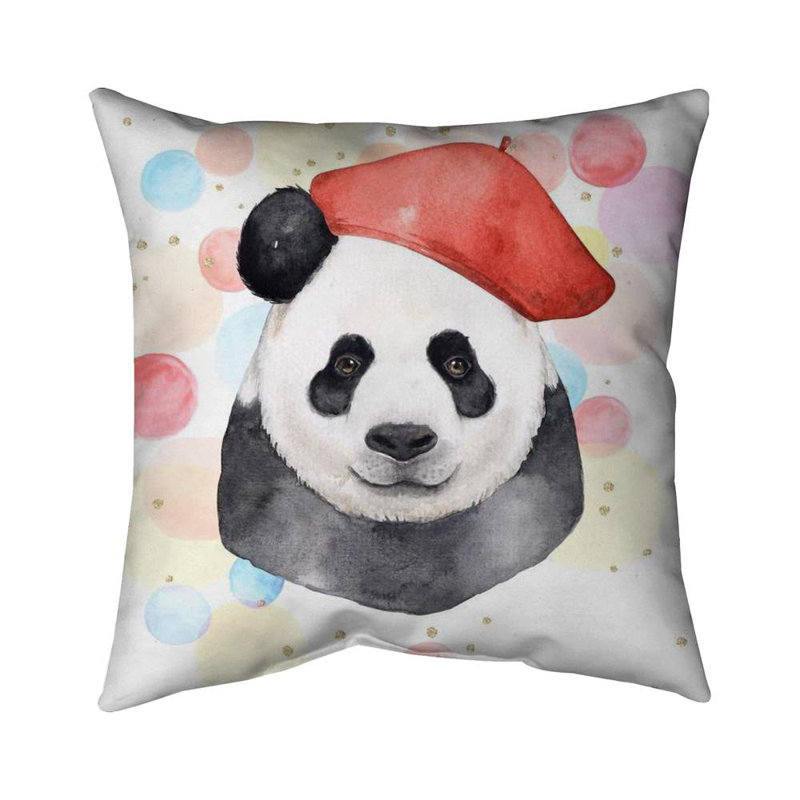 Artist panda - 26"x26" Throw pillow - Poly twill - Print on demand