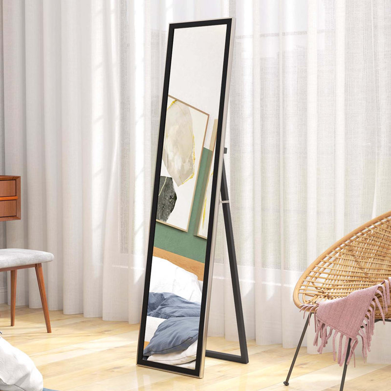 Demetrias Rectangle Floor Mirror, Black