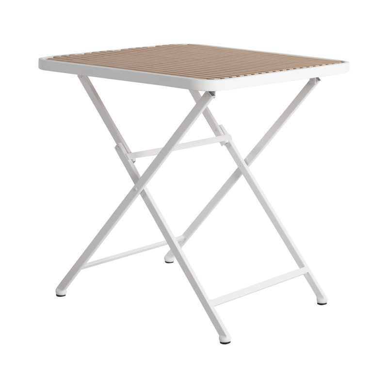Table de patio pliable peu encombrante, plateau à lattes résistant aux rayons UV pour balcon