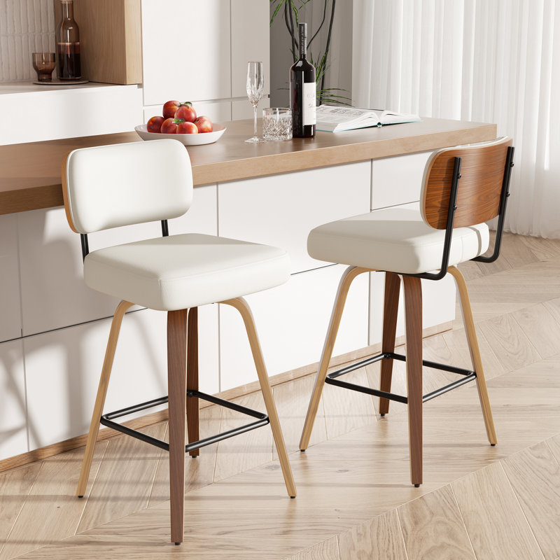 Tabouret pivotant rembourré à hauteur de bar, Vert