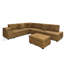 Canapé modulaire en L en velours côtelé 5 pièces avec repose-pieds amovible, canapé-lit convertible avec accoudoirs dissimulés et ports de chargement USB-1786146040