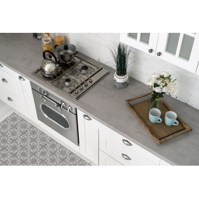 Manos Geometric Vinyl Area Mat in Blue