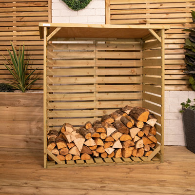 Cemaliye 112cm W x 56cm D Wood Log Store