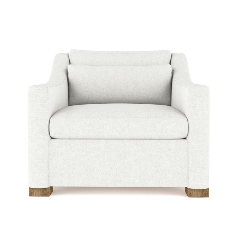 Crosby Armchair, 32.5" H x 35" W x 38" D, Vintage Leather Alabaster, Ebony