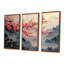 Rose, bleu, cerisier en fleurs, branche en Chine - ensemble d'art mural fleur de cerisier-107201401-107201404