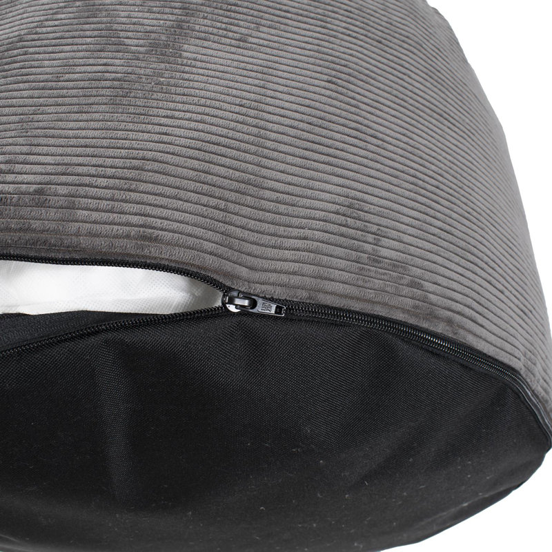 Geffrard Short Pouf Pana Natural, Gray Polyester