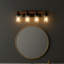 Lampe murale 4 lumières en bois noir mat (avec abat-jour en verre et ampoules non incluses)-1295967794-1295967792