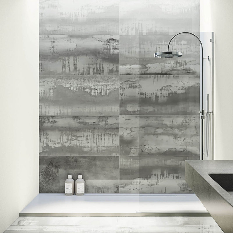 Carrelage de sol et de mur en porcelaine polie Adigo Venataro 24x48, Tempête, Aspect de béton