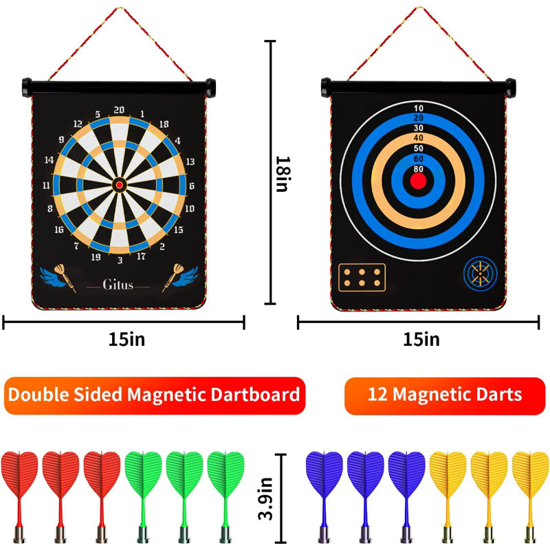Jeu de fléchettes magnétique pour enfants avec 12 fléchettes