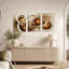 Ensemble de 3 toiles murales « Rubans tourbillonnants or et bronze »-1693484288