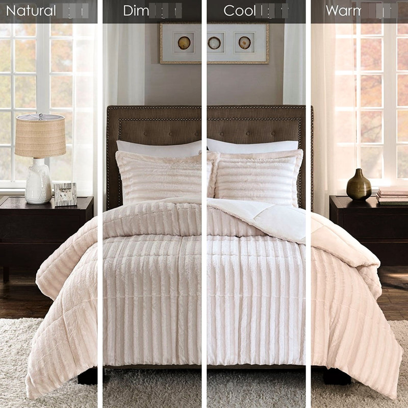 Très grand / très grand édredon en fausse fourrure - champagne, tissu, super chaud et tendance, glamour, doux et merveilleux