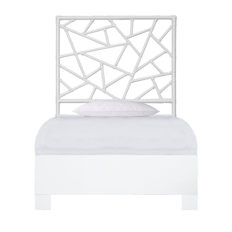 Lit standard à profil bas Tiffany, Simple TG, Blanc