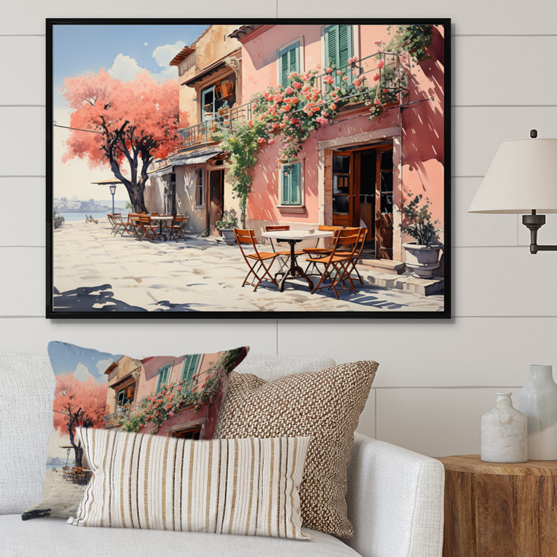 La Dolce, côte italienne V - Italie, art mural, H 16 po x l 32 po x P 1 po, Cadre flottant noir