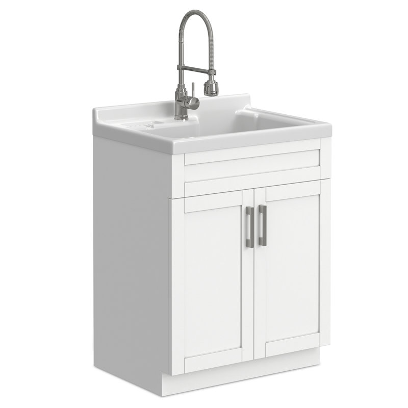 Hennessy All-In-One Deluxe 28-inch Laundry Cabinet with Faucet and ABS Sink