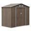 7' x 4' x 6' Garden Storage Shed with Foundation Kit and Double Doors Light Brown
