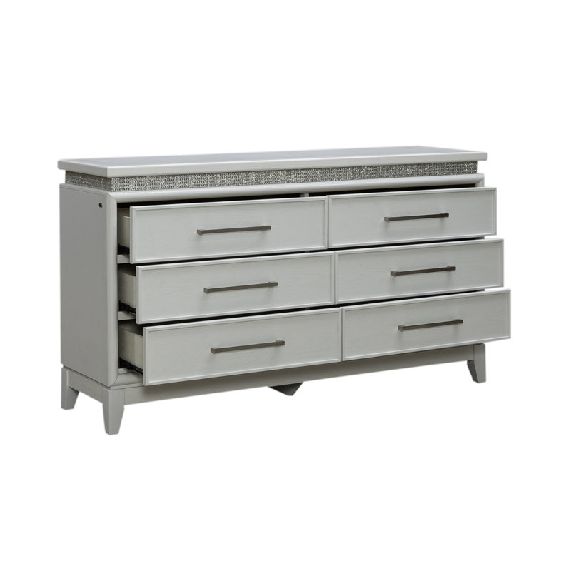 Oxford Upholstered Bed, Dresser & Mirror, Chest Bedroom Set, Queen, 5 Pcs: 2 Dressers, Mirror, Bed, Chest 