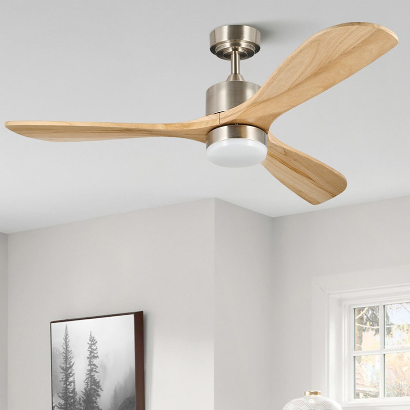 Ventilateur de plafond 52 po Calisse, Chrome / naturel