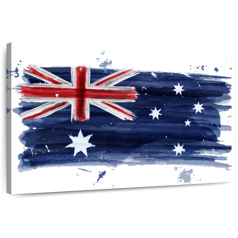 Borges Painted Australian Flag, 26" H x 39" W
