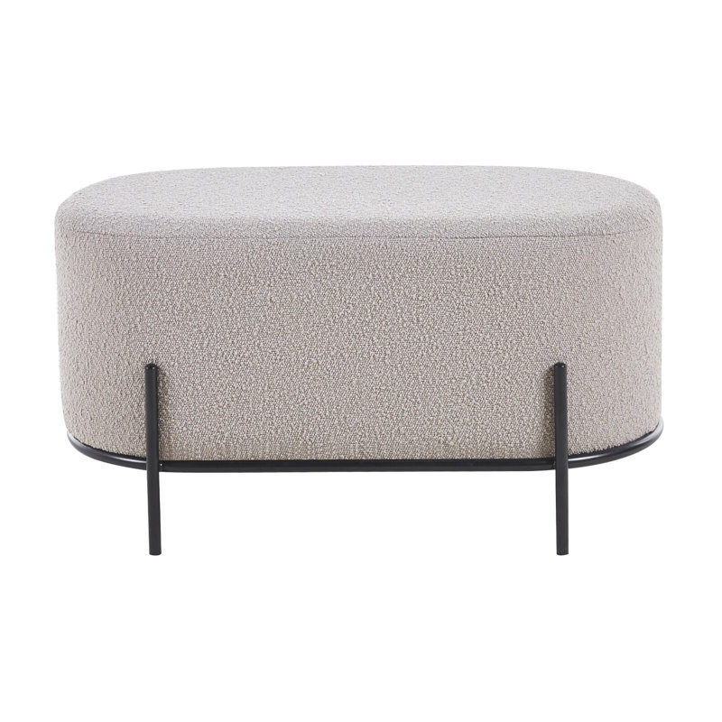 Ajmail 80cm Wide Oval Footstool Ottoman, Taupe