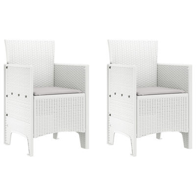 Chaise de jardin vidaXL 2 pièces en polypropylène blanc 20,87 x 19,29 x 33,46 po