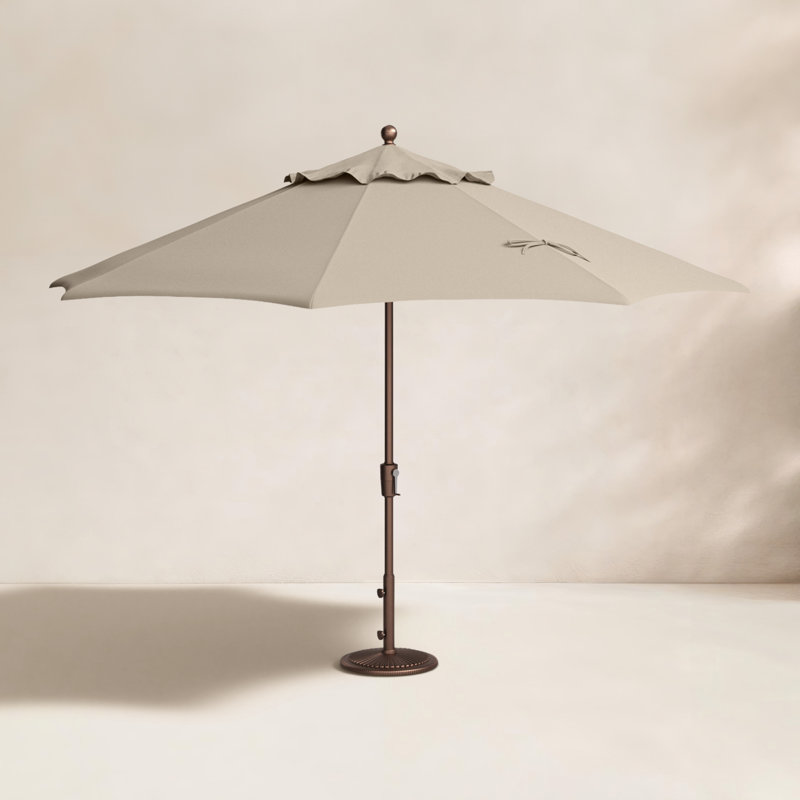Parasol de marché Laonceston, Toile Sunbrella® beige antique, Bronze