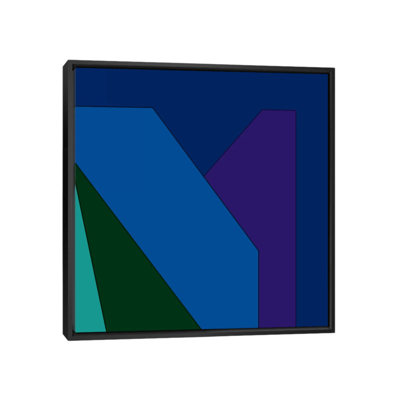 Albree Modern Sea Profondeurs, impression sur toile, H 37 po x l 37 po x P 1,5 po, Toile avec cadre flottant noir, Non mat