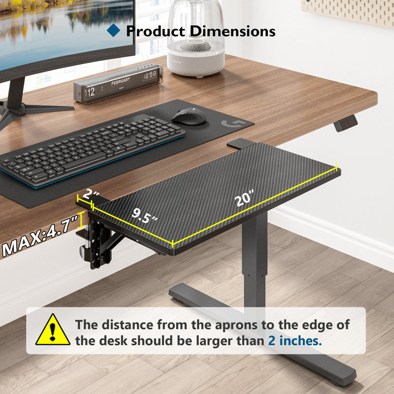 Christabelle 1.3cm H x 51cm W Desk, Black Carbon Fiber