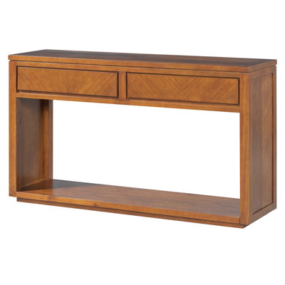 55"" Rustic Wooden Entryway Console Table With Storage Drawers & Open Shelf -  Loon Peak®, DB9D139469A6426B8017C9021E249F46
