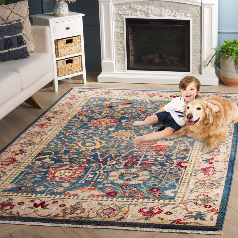 Tapis oriental performance Kurtz, Rectangle de 11 pi x 15 pi, Ivory/Blue