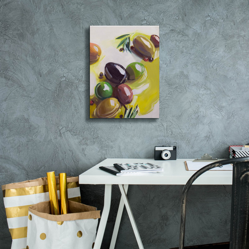 «Olives» par Jenny Westenhofer, art mural sur toile, H 16 po x l 12 po x P 0,75 po