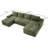 Compressible U-Shaped Sectional Sofa Set, Minimalist Style Modular Sectional Sofa, Corduroy Fabric Cloud Couch For Living Room-1398010722