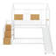 Un lit superposé simple en métal avec glissade et escalier de rangement-283989807